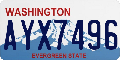 WA license plate AYX7496