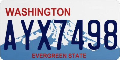 WA license plate AYX7498