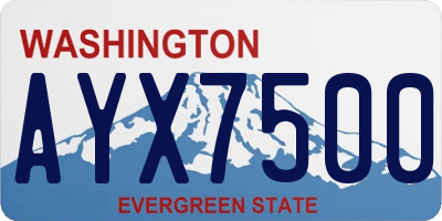 WA license plate AYX7500