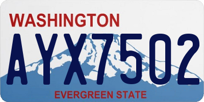 WA license plate AYX7502