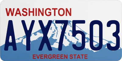 WA license plate AYX7503