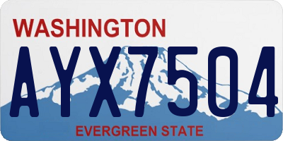 WA license plate AYX7504