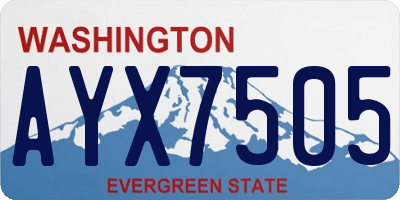 WA license plate AYX7505