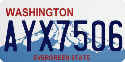 WA license plate AYX7506