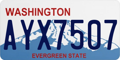 WA license plate AYX7507