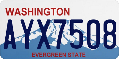 WA license plate AYX7508