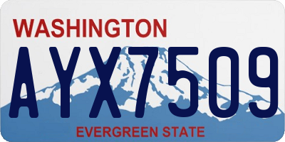 WA license plate AYX7509