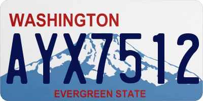 WA license plate AYX7512