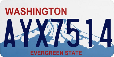 WA license plate AYX7514