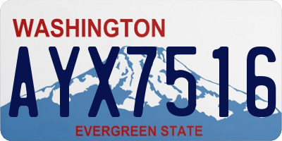 WA license plate AYX7516