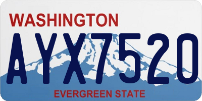 WA license plate AYX7520