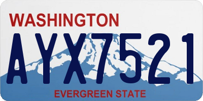 WA license plate AYX7521