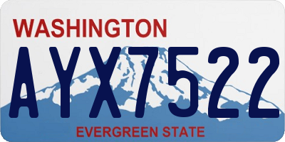 WA license plate AYX7522