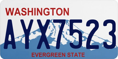 WA license plate AYX7523