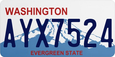 WA license plate AYX7524