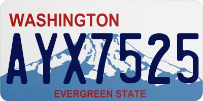 WA license plate AYX7525