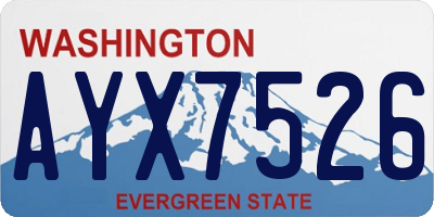 WA license plate AYX7526