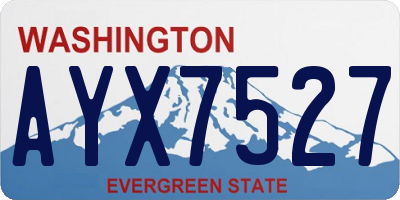 WA license plate AYX7527