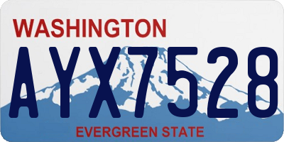 WA license plate AYX7528