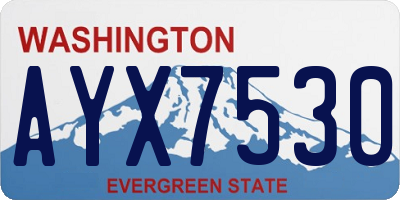 WA license plate AYX7530