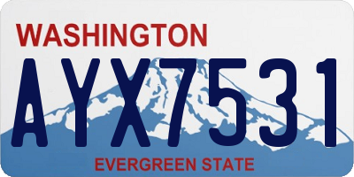 WA license plate AYX7531