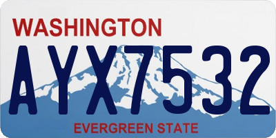 WA license plate AYX7532