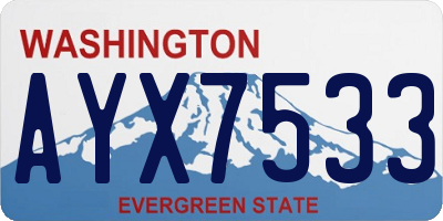 WA license plate AYX7533