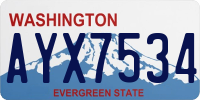 WA license plate AYX7534