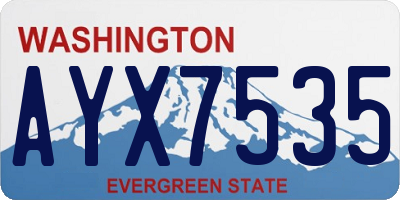 WA license plate AYX7535