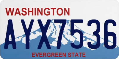 WA license plate AYX7536