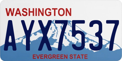 WA license plate AYX7537