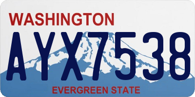 WA license plate AYX7538