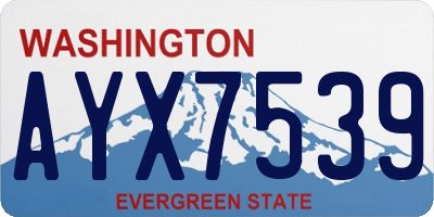 WA license plate AYX7539