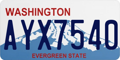 WA license plate AYX7540