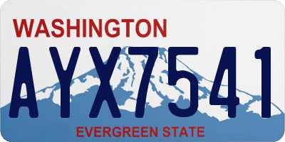 WA license plate AYX7541