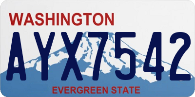 WA license plate AYX7542