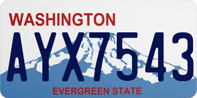 WA license plate AYX7543