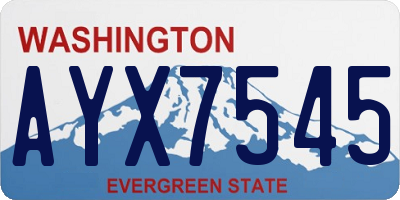 WA license plate AYX7545