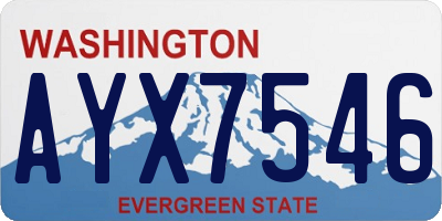 WA license plate AYX7546