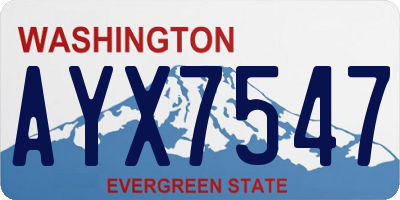 WA license plate AYX7547