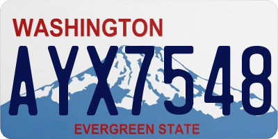 WA license plate AYX7548