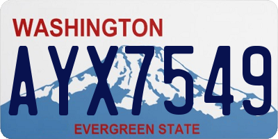 WA license plate AYX7549