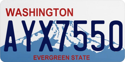 WA license plate AYX7550