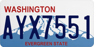 WA license plate AYX7551