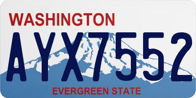 WA license plate AYX7552