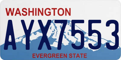 WA license plate AYX7553