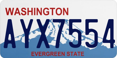 WA license plate AYX7554