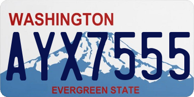 WA license plate AYX7555