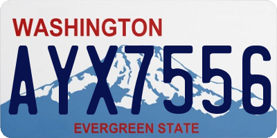 WA license plate AYX7556