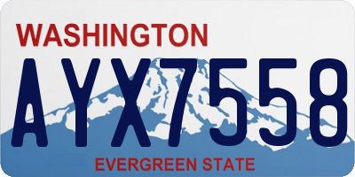 WA license plate AYX7558